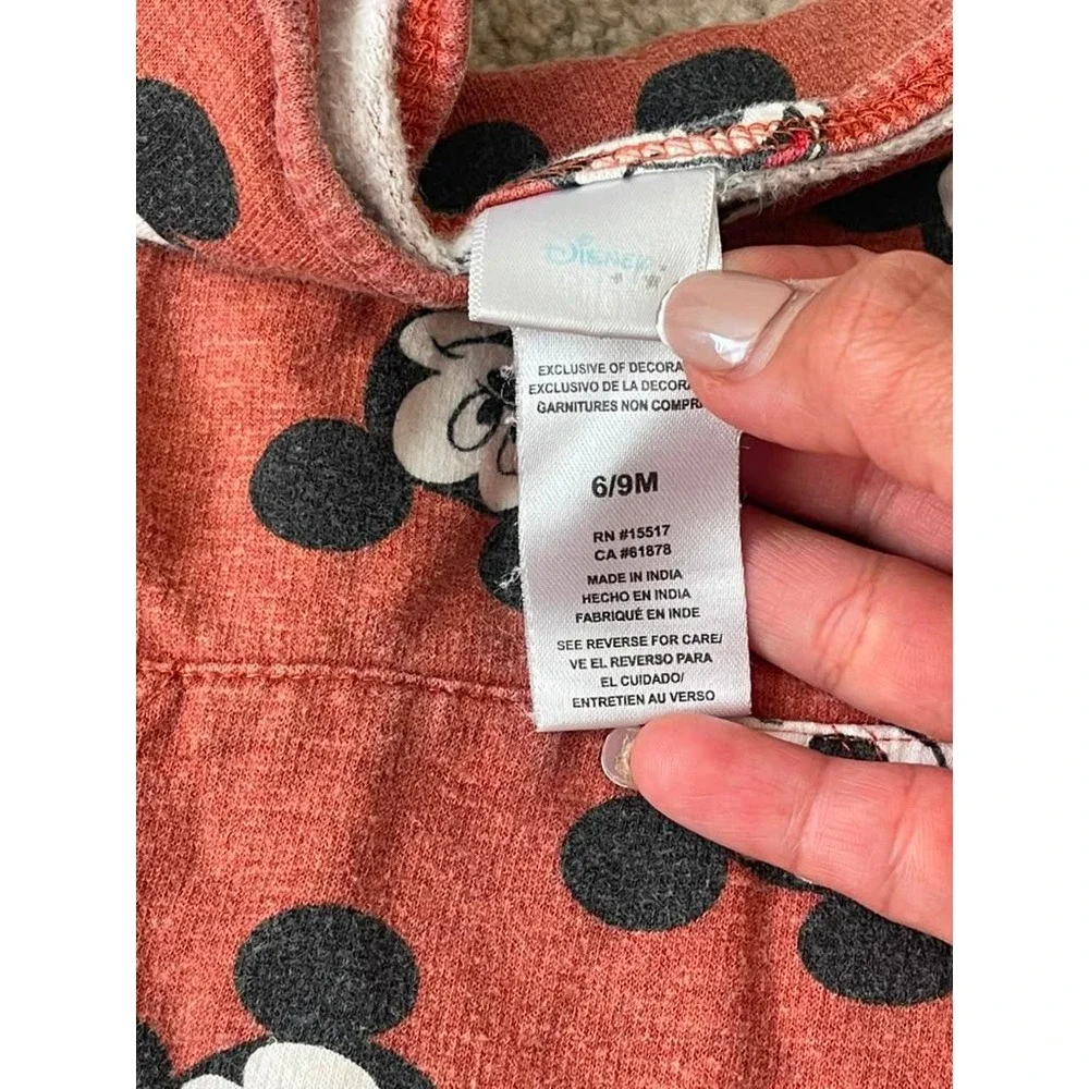 Carter's Disney Pi Baby Boy Lot 6-9M Overalls Mickey Mouse Romper Waffle Knit - Picture 7 of 7